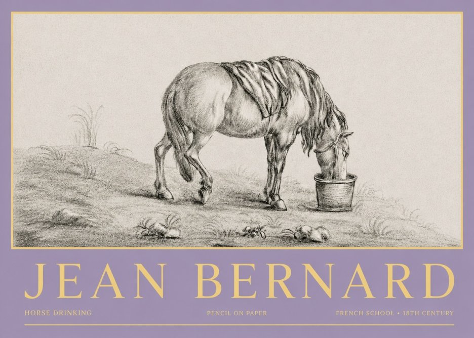 Jean Bernard Horse Drinking No3 - Plakát