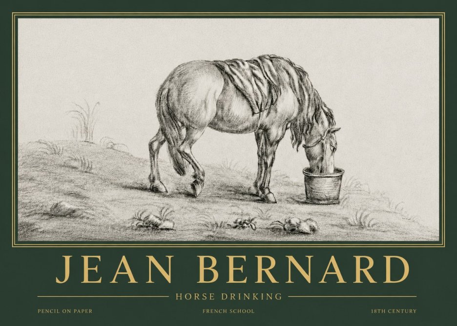 Jean Bernard Horse Drinking No4 - Plakát