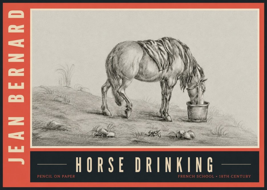Jean Bernard Horse Drinking No5 - Plakát