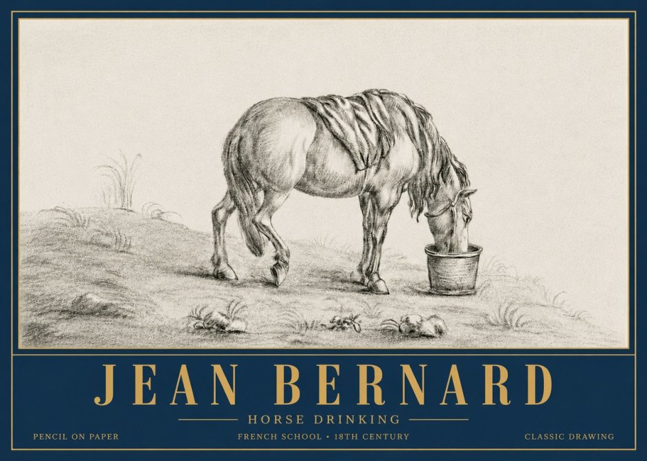 Jean Bernard Horse Drinking No6 - Plakát