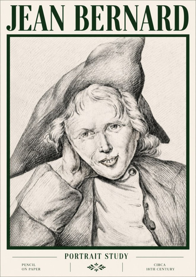 Jean Bernard Portrait Study VII No4 - Plakát