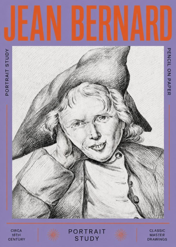 Jean Bernard Portrait Study VII No5 - Plakát