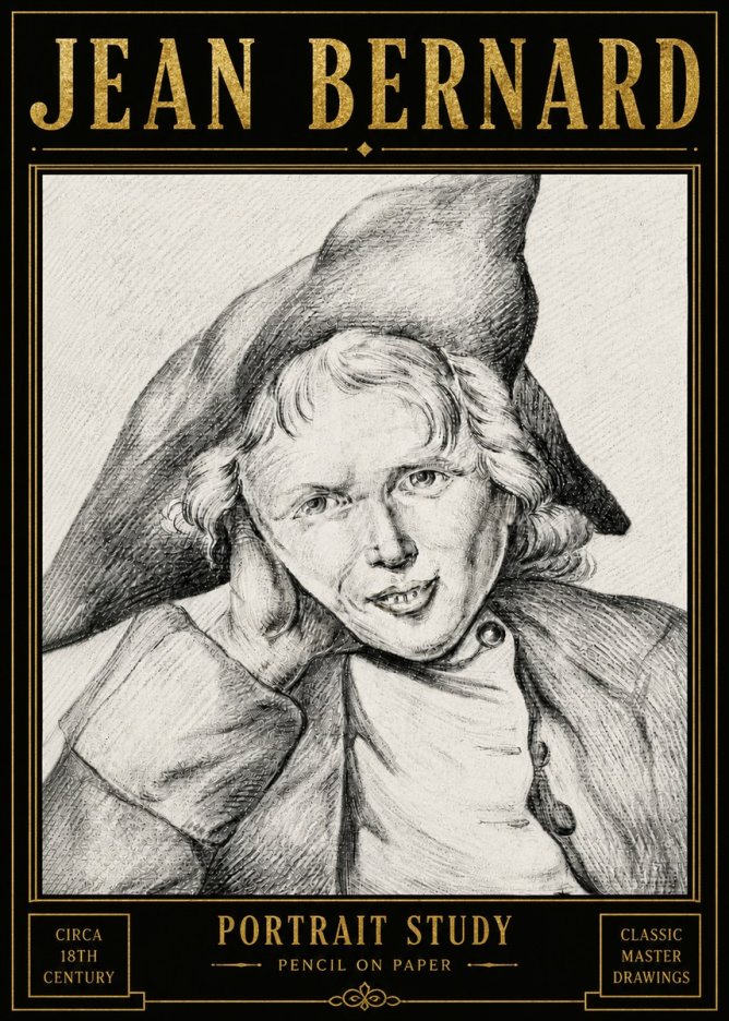 Jean Bernard Portrait Study VII No6 - Plakát