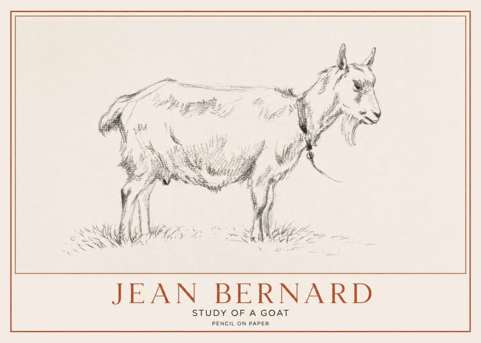 Jean Bernard Study of a Goat III No1 - Plakát