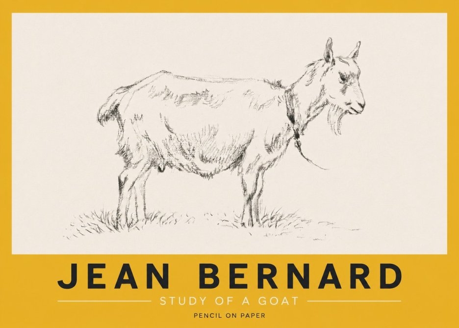 Jean Bernard Study of a Goat III No5 - Plakát