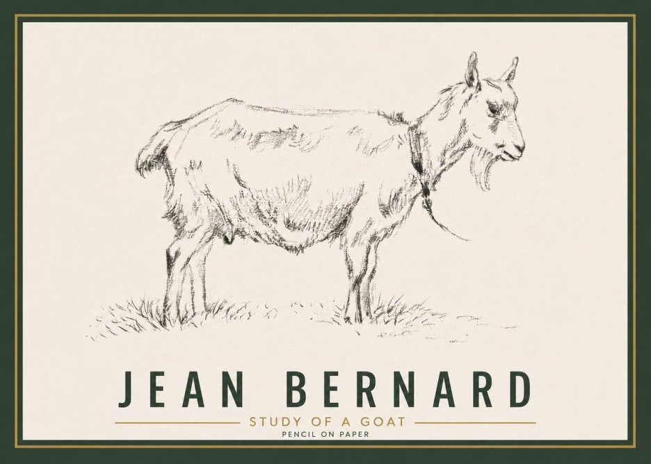 Jean Bernard Study of a Goat III No6 - Plakát