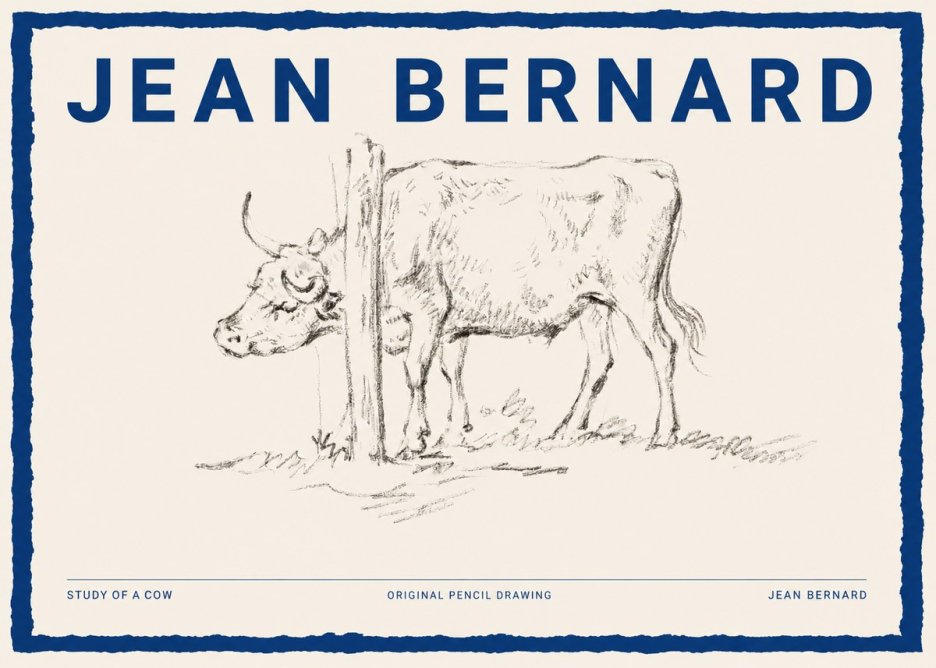 Jean Bernard Study of a Cow VII No2 - Plakát