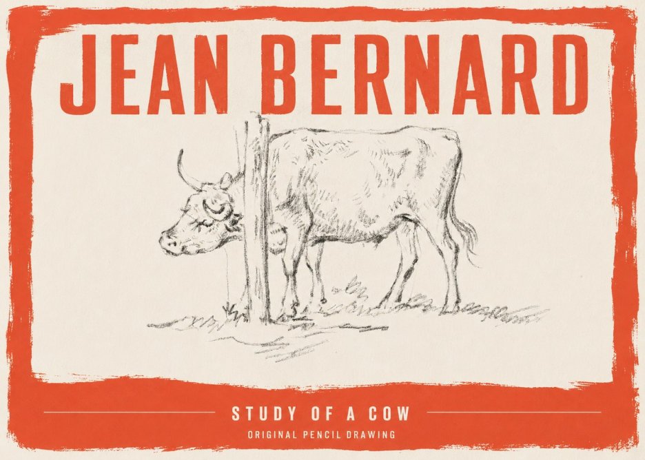 Jean Bernard Study of a Cow VII No3 - Plakát
