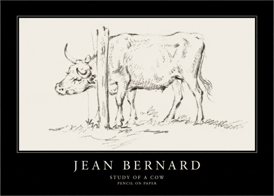 Jean Bernard Study of a Cow VII No4 - Plakát