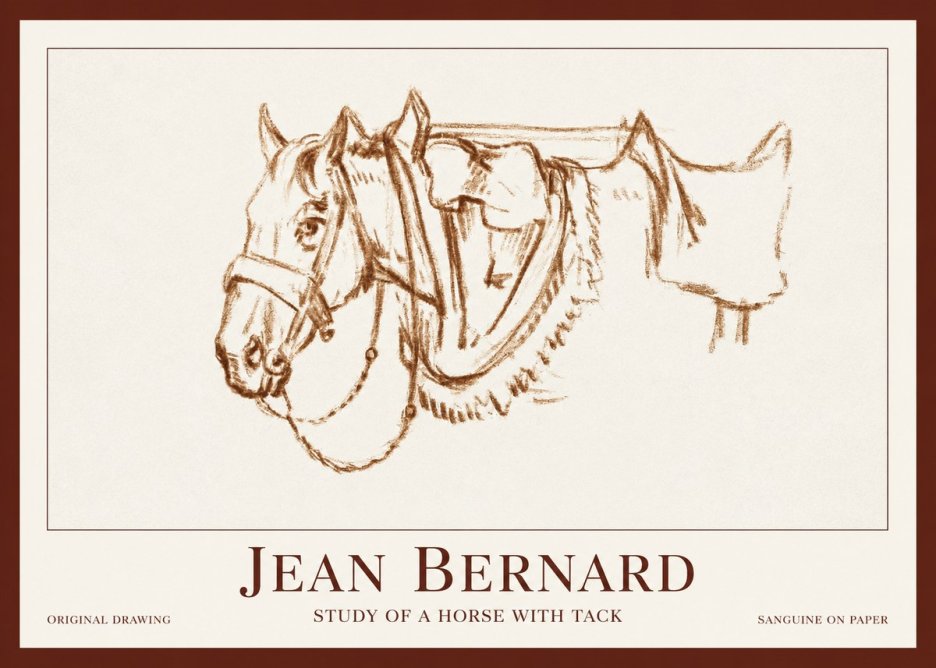 Jean Bernard Study of a Horse VII No2 - Plakát