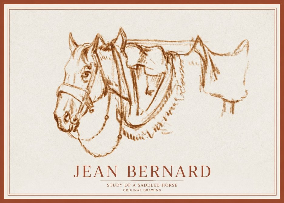 Jean Bernard Study of a Horse VII No3 - Plakát
