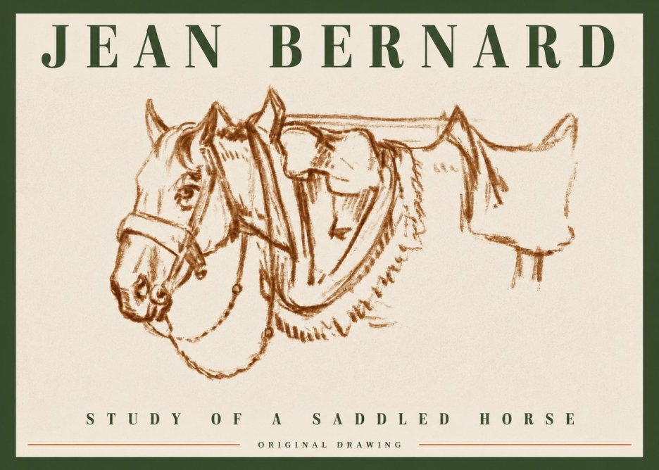 Jean Bernard Study of a Horse VII No4 - Plakát