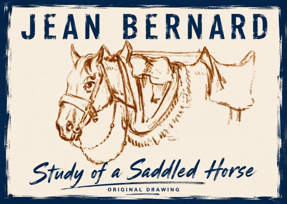 Jean Bernard Study of a Horse VII No6 - Plakát