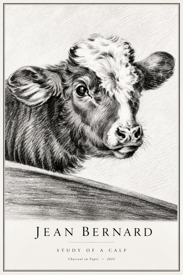 Jean Bernard Study of a Calf II No2 - Plakát