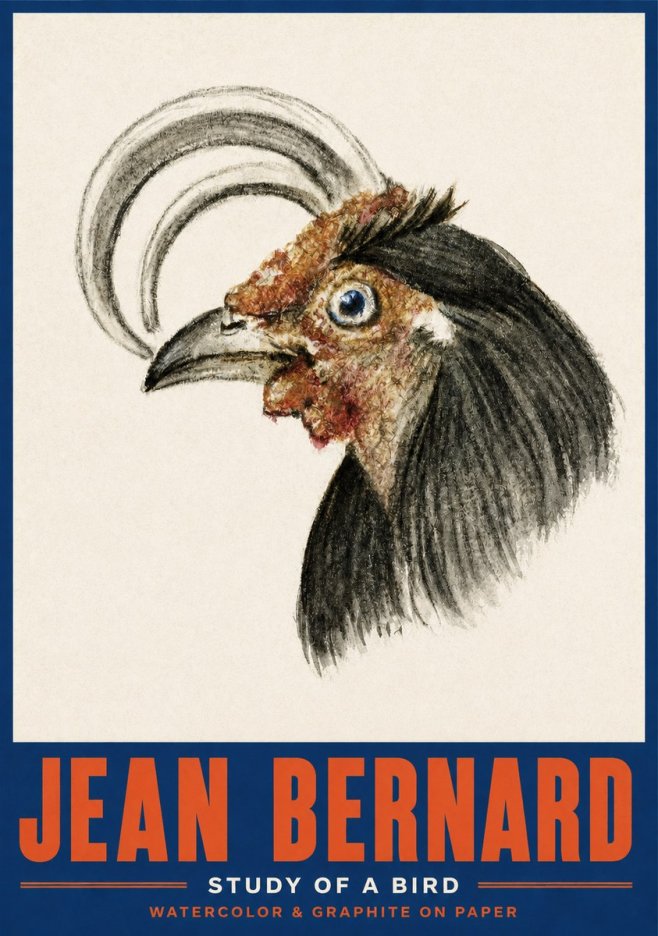 Jean Bernard Rooster Study No4 - Plakát
