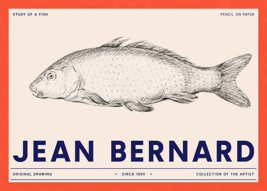 Jean Bernard Study of a Fish III No2 - Plakát