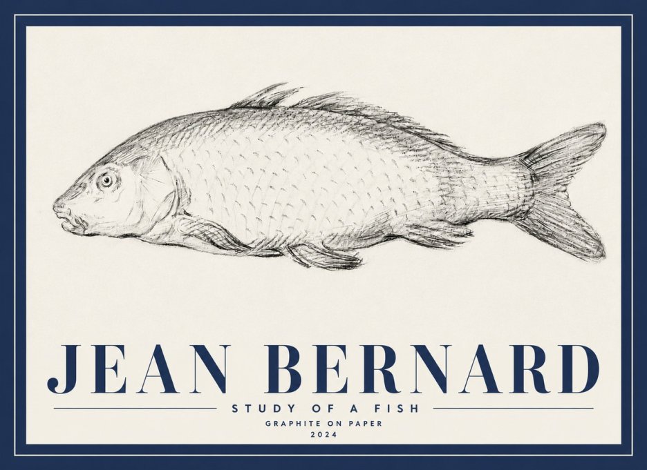 Jean Bernard Study of a Fish III No6 - Plakát
