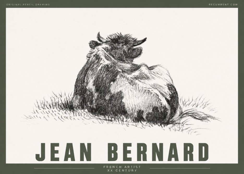 Jean Bernard Resting Highland Cow No4 - Plakát