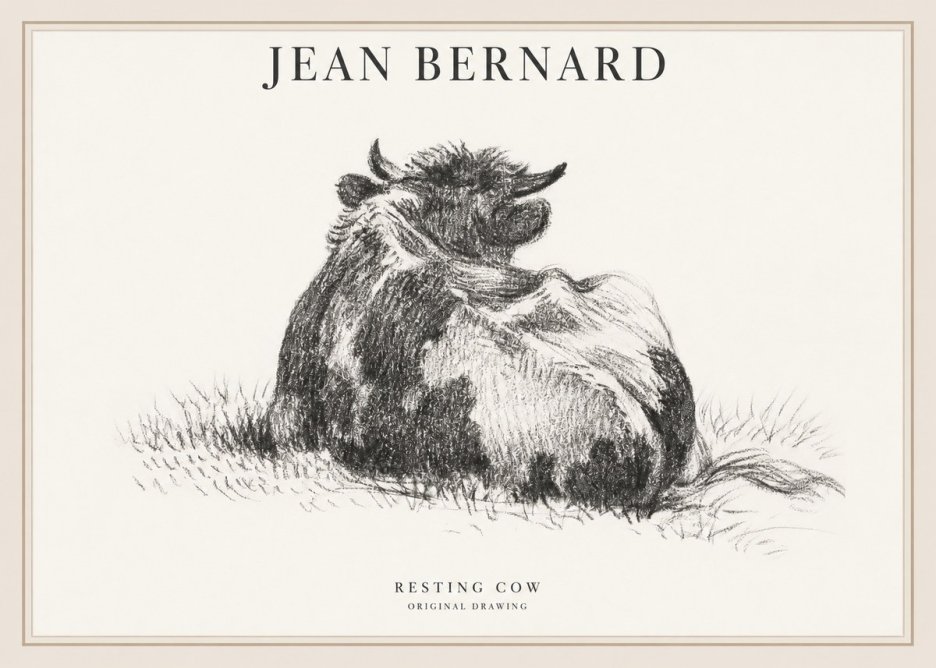 Jean Bernard Resting Highland Cow No6 - Plakát