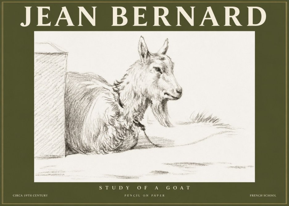 Jean Bernard Study of a Goat IV No3 - Plakát