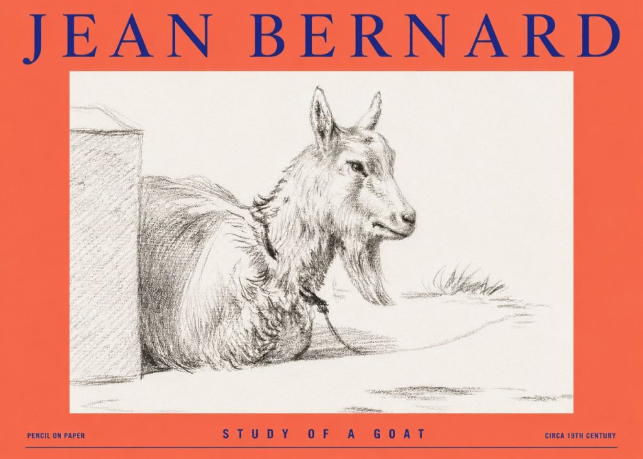 Jean Bernard Study of a Goat IV No4 - Plakát
