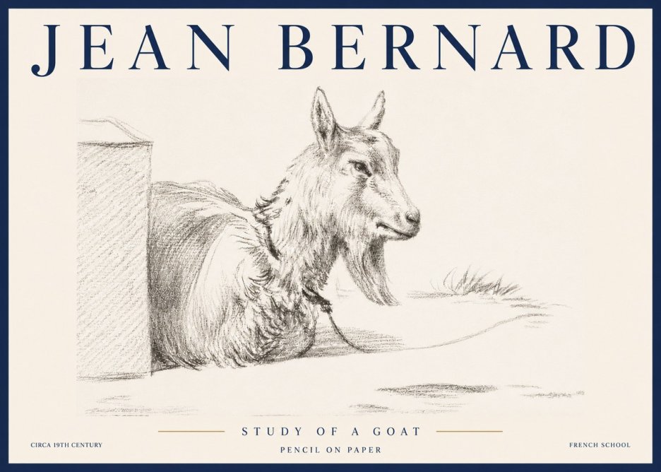 Jean Bernard Study of a Goat IV No5 - Plakát