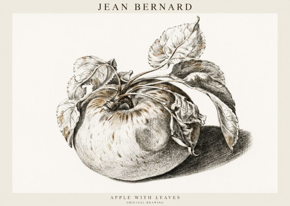 Jean Bernard Apple with Leaves No1 - Plakát