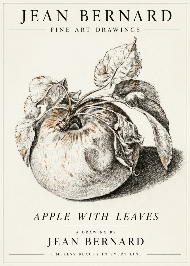Jean Bernard Apple with Leaves No3 - Plakát