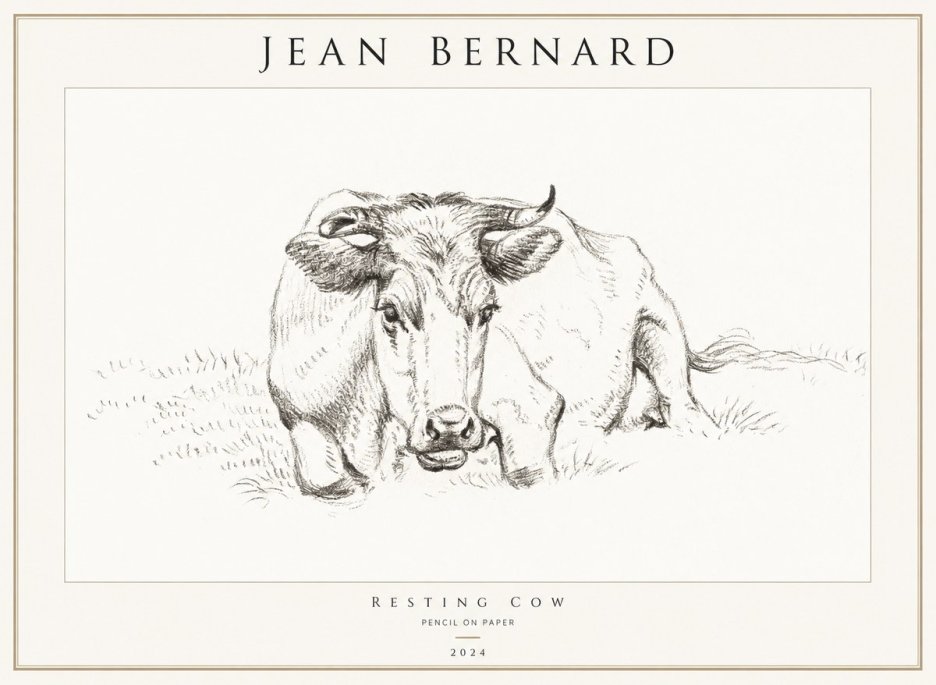 Jean Bernard Resting Cow II No1 - Plakát