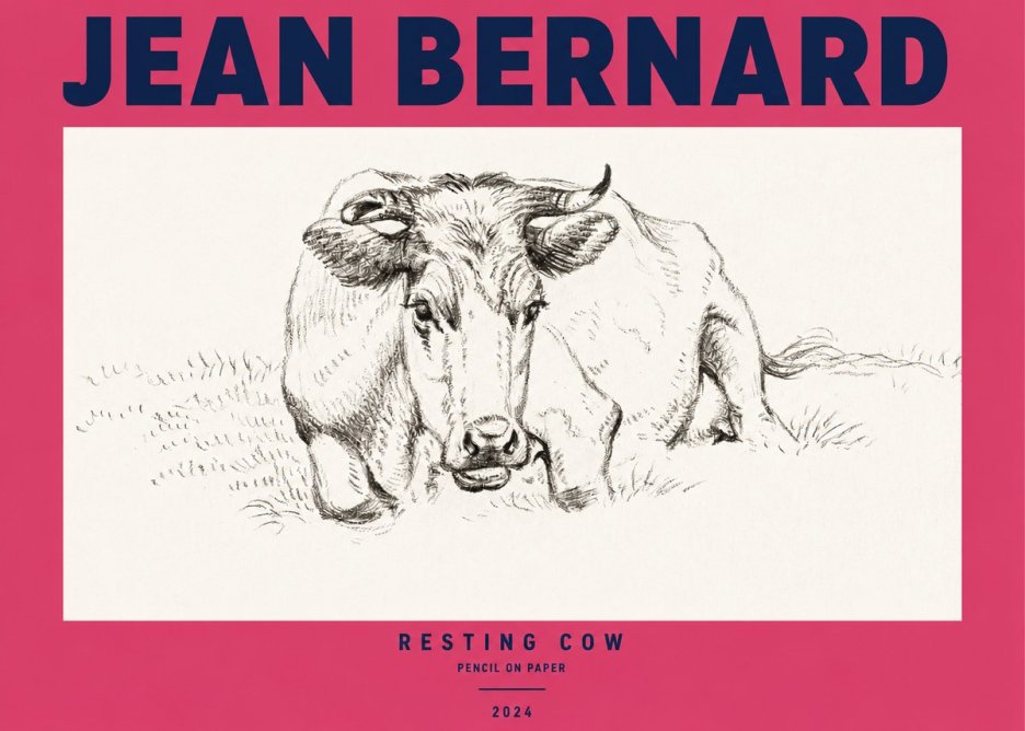 Jean Bernard Resting Cow II No2 - Plakát