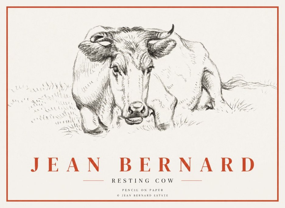 Jean Bernard Resting Cow II No3 - Plakát