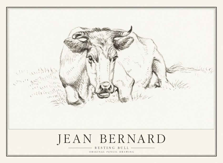 Jean Bernard Resting Cow II No4 - Plakát
