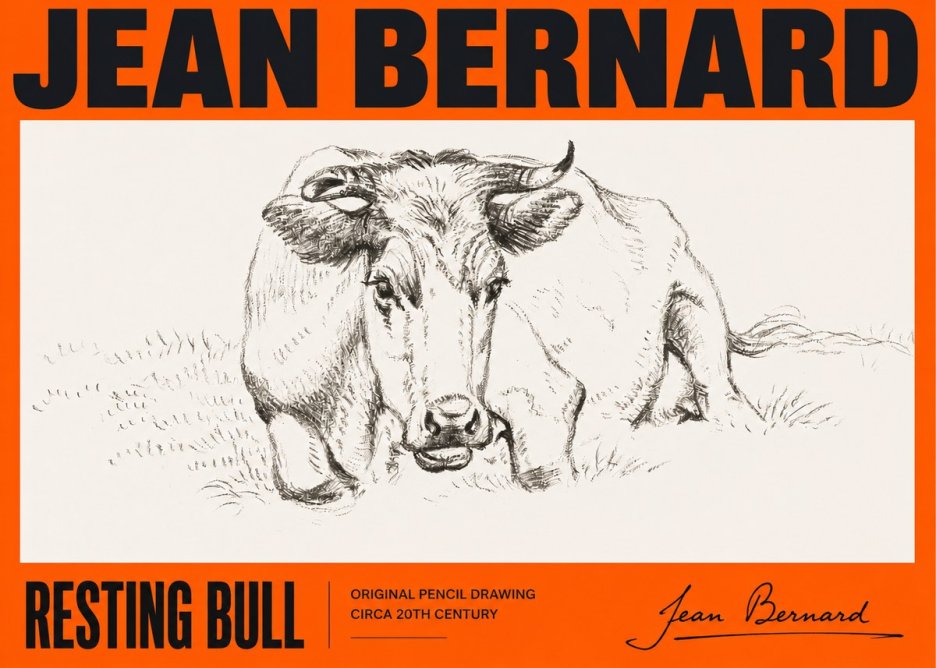 Jean Bernard Resting Cow II No5 - Plakát