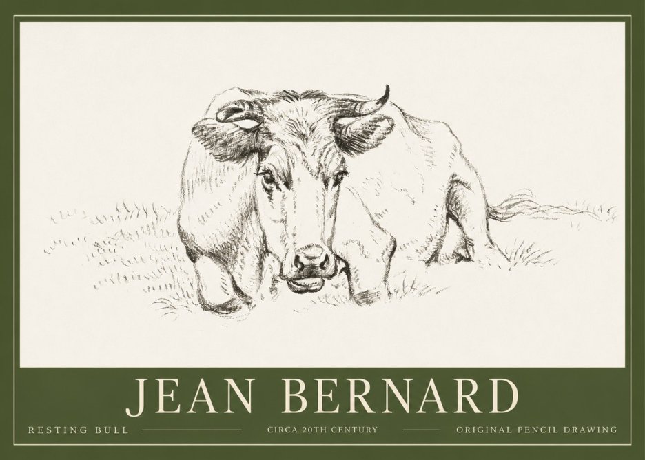 Jean Bernard Resting Cow II No6 - Plakát