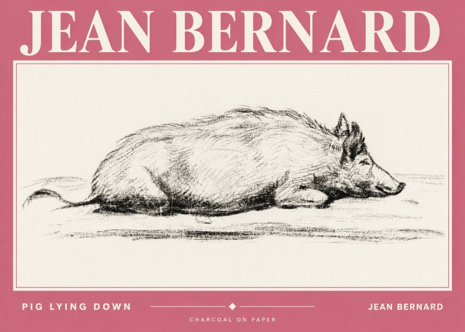 Jean Bernard Resting Pig I No4 - Plakát