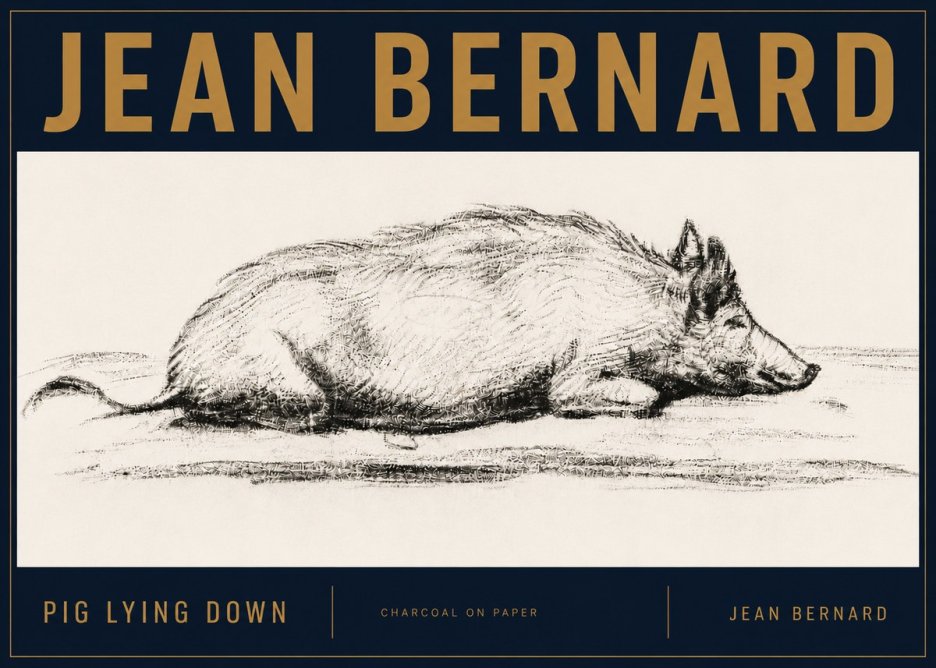 Jean Bernard Resting Pig I No6 - Plakát