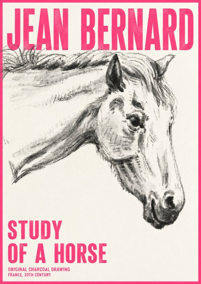 Jean Bernard Study of a Horse VIII No6 - Plakát