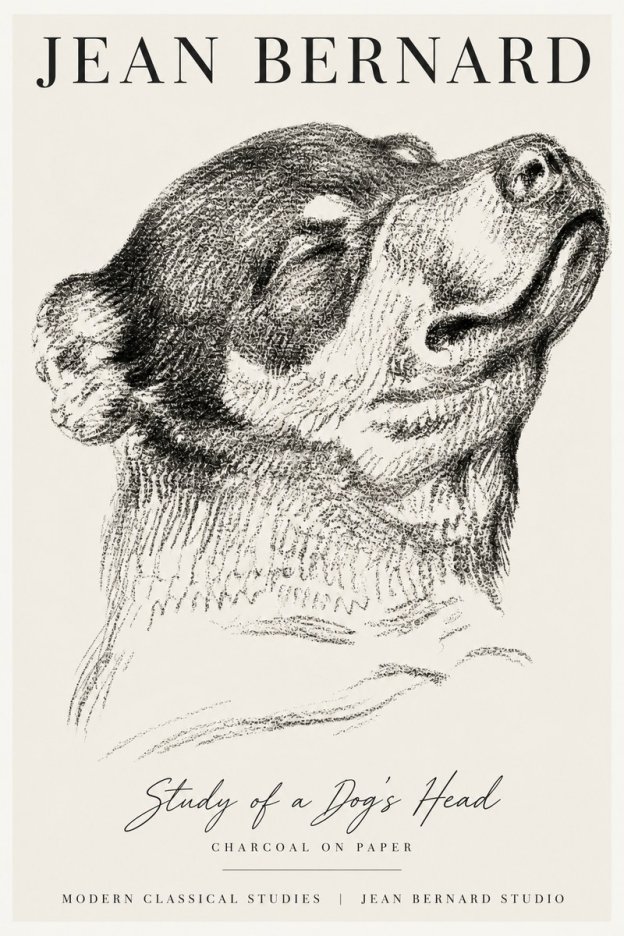 Jean Bernard Study of a Dog III No4 - Plakát