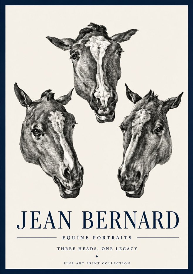 Jean Bernard Three Studies of a Horse No4 - Plakát