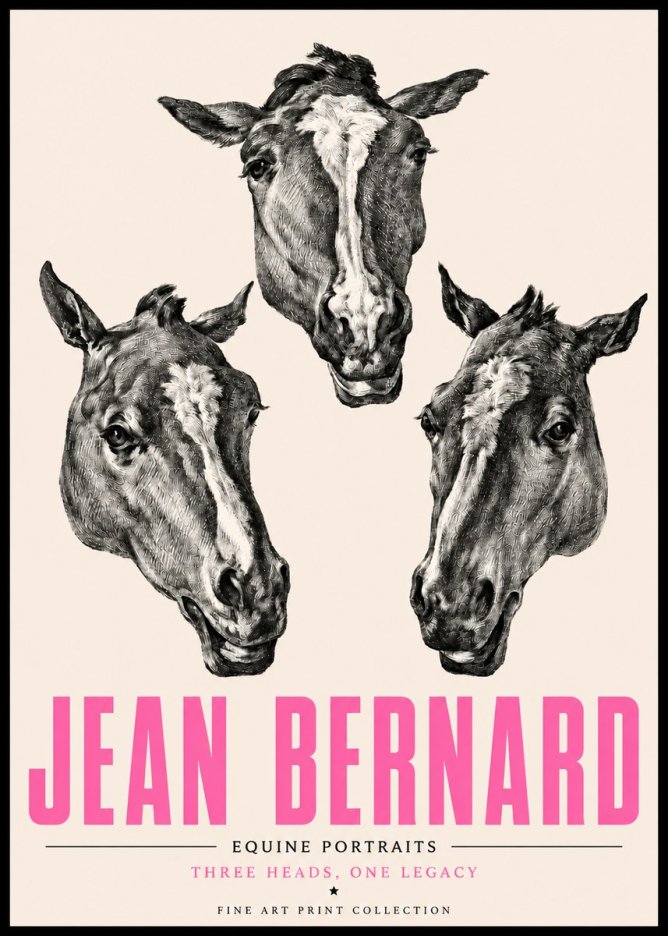 Jean Bernard Three Studies of a Horse No5 - Plakát