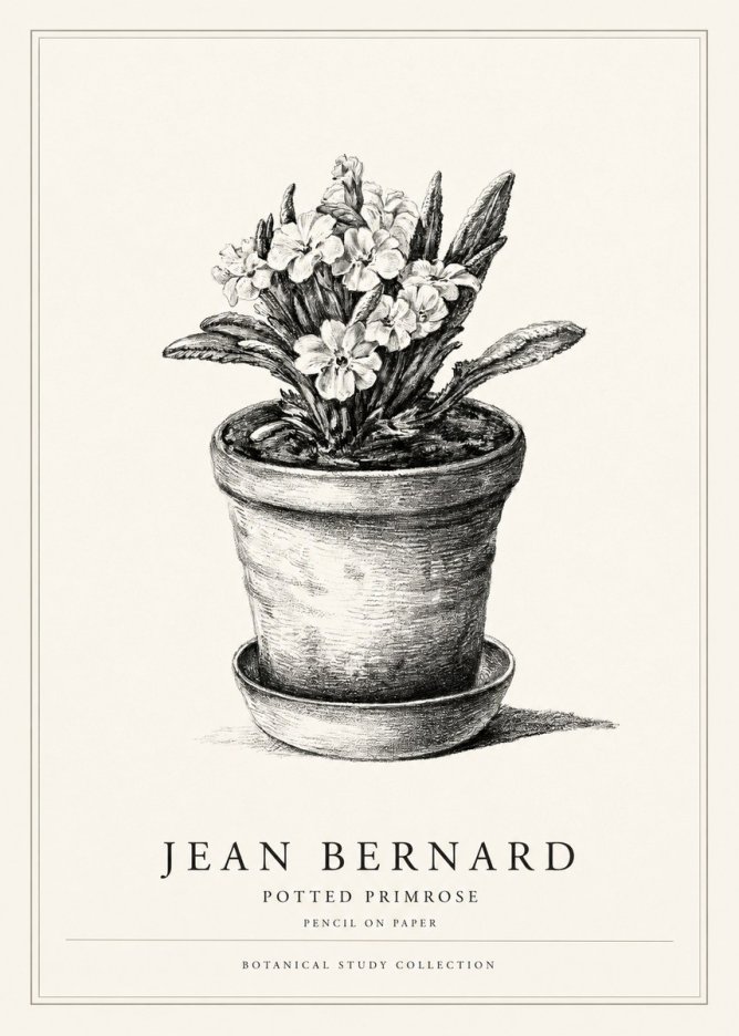 Jean Bernard Potted Primrose No1 - Plakát