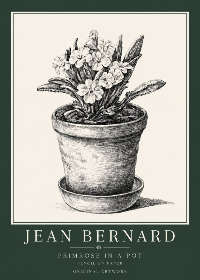 Jean Bernard Potted Primrose No4 - Plakát