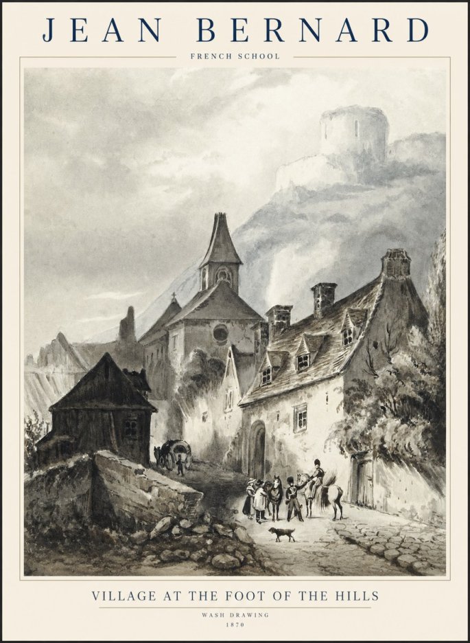 Jean Bernard Village at the Foot of the Hill No2 - Plakát