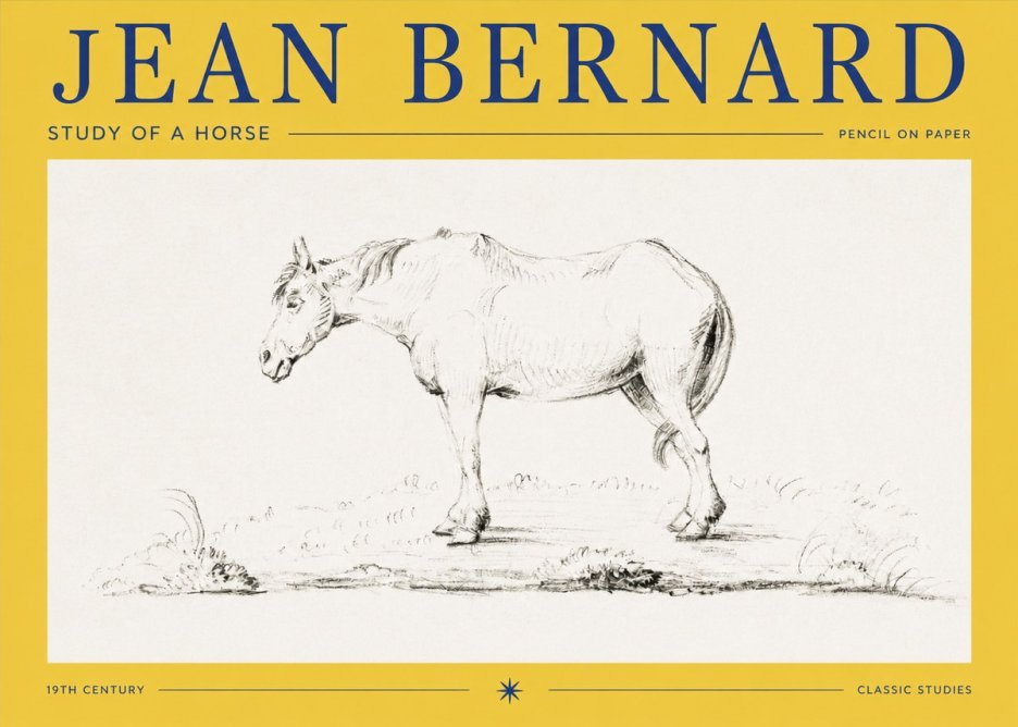Jean Bernard Study of a Horse IX No2 - Plakát