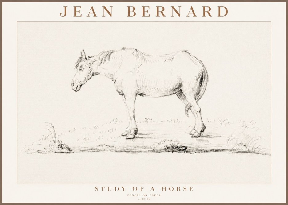 Jean Bernard Study of a Horse IX No3 - Plakát