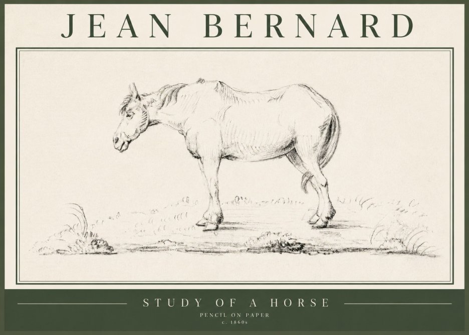 Jean Bernard Study of a Horse IX No5 - Plakát