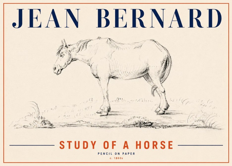 Jean Bernard Study of a Horse IX No6 - Plakát