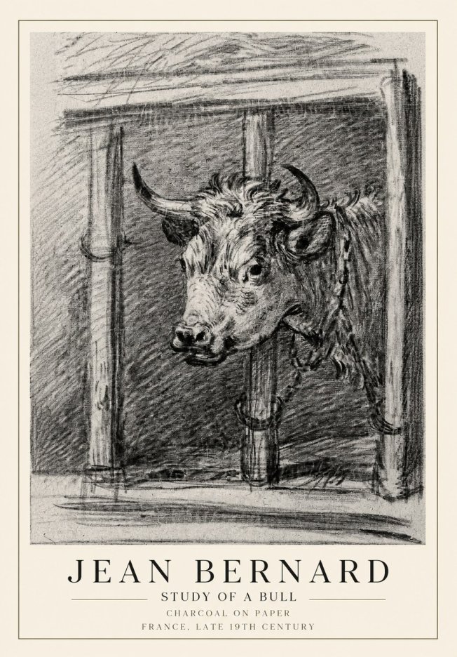 Jean Bernard Study of a Bull II No1 - Plakát