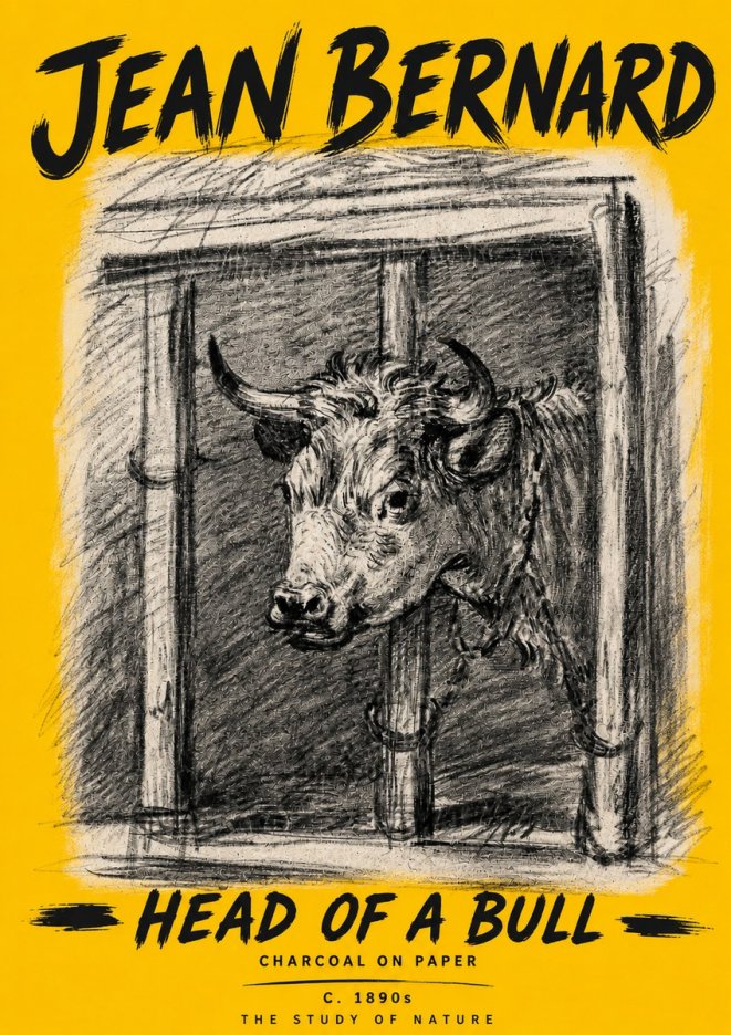 Jean Bernard Study of a Bull II No6 - Plakát