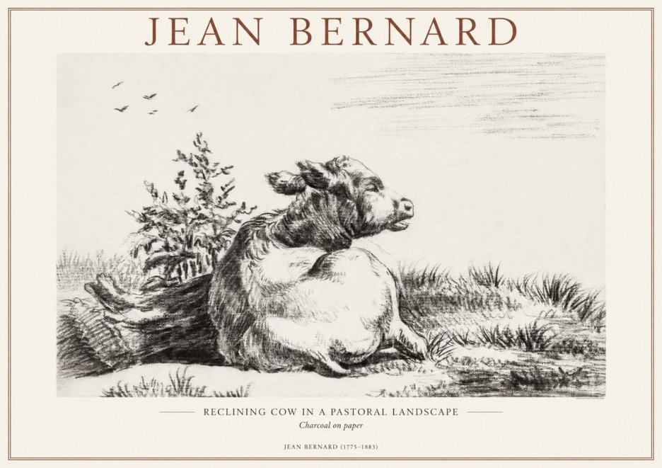 Jean Bernard Study of a Calf III No2 - Plakát